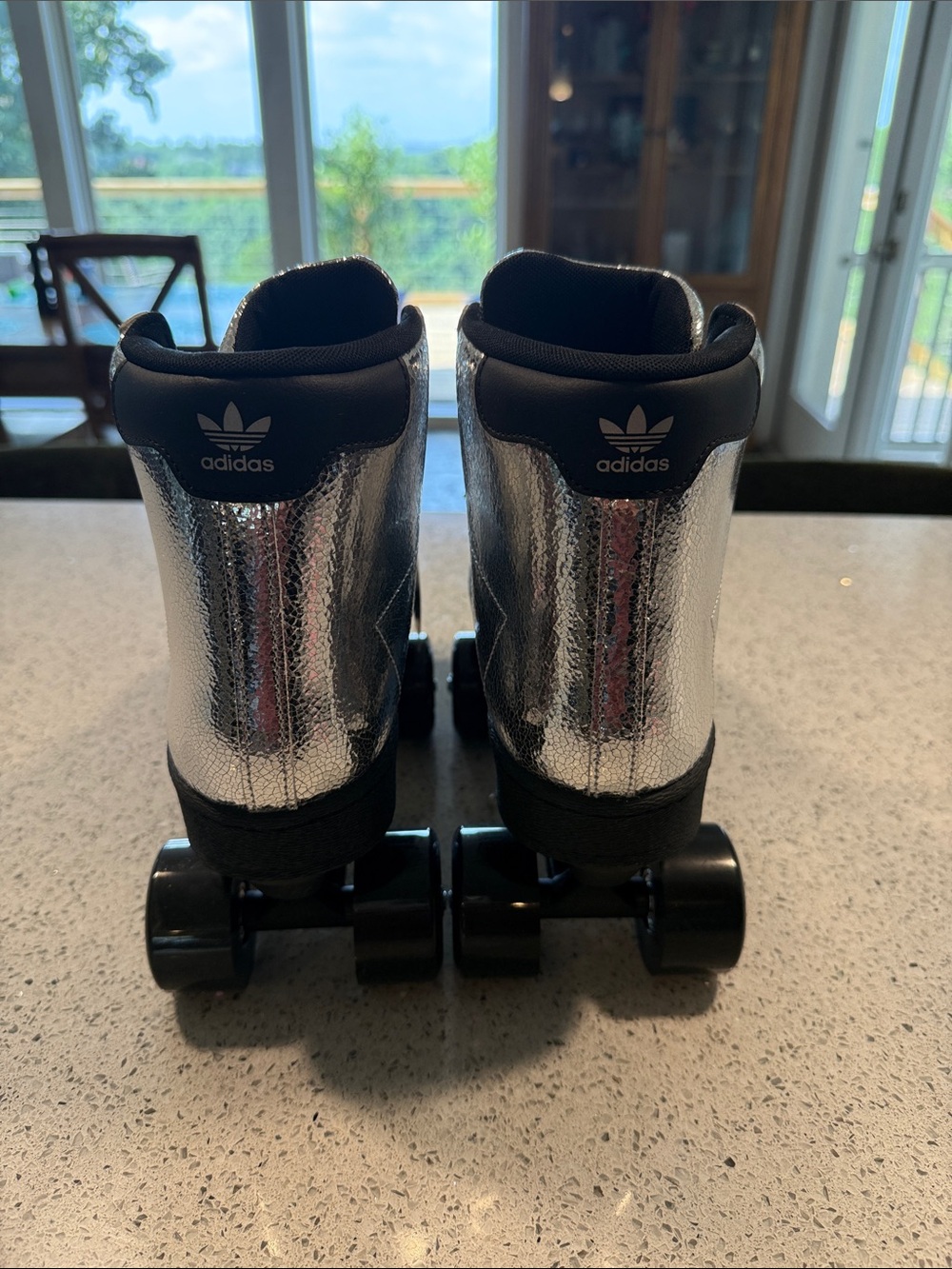 adidas Silver and Black Roller Skate Sneakers - Picture 4 of 11